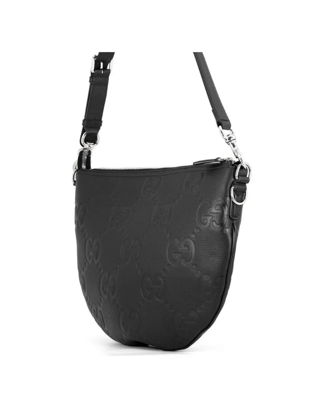 Gucci Shoulder Bag Jumbo GG Sherry Line Leather Black